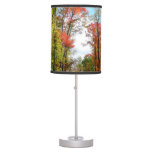 Fall Trees and Blue Sky Autumn Nature Photography Table Lamp