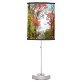 Fall Trees and Blue Sky Autumn Nature Photography Table Lamp (Front)
