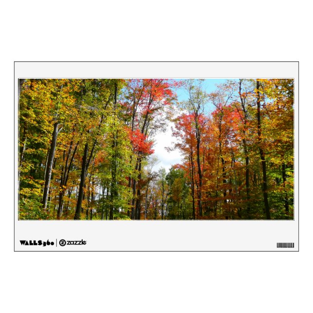 Fall Trees and Blue Sky Autumn Nature Photography Wall Sticker (Front)