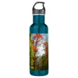 Fall Trees and Blue Sky Autumn Nature Photography Water Bottle