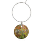 Fall Trees and Blue Sky Autumn Nature Photography Wine Charm