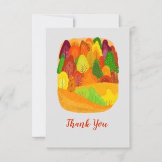 Fall Trees Autumn Color Thank You Card