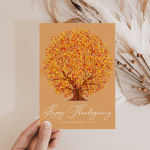 fall trees happy thanksgiving holiday card