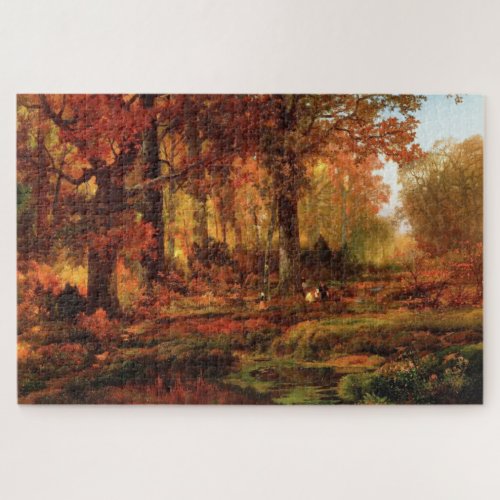 Fall Trees in Cresheim Glen Philadelphia Jigsaw Puzzle