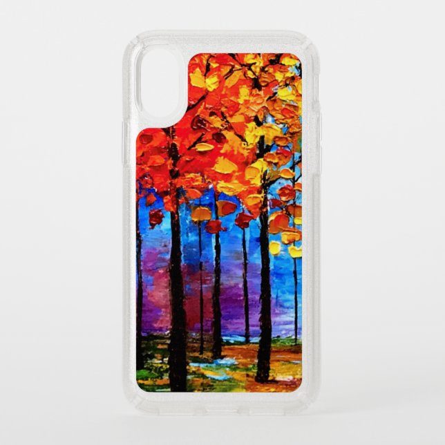 Fall trees in the park speck iPhone XS case (Front)