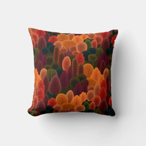 Fall Trees Throw Pillow