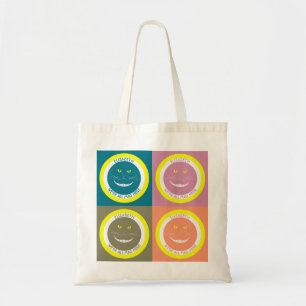 Fall Trendy Pastel Colors Cheshire Smiling Cat Tote Bag