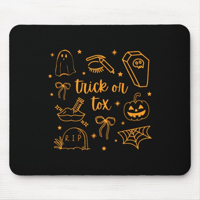 Fall Trick Or Tox Botox Halloween Aesthetic Nurse  Mouse Pad (Front)