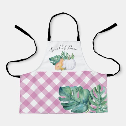 Fall Tropical Fox and White Pumpkin Apron