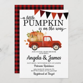Fall Truck Baby Shower Invitation Pumpkin Patch by PerfectPrintableCo at Zazzle