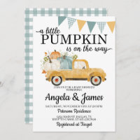 Fall Truck Baby Shower Invitation Pumpkin Patch