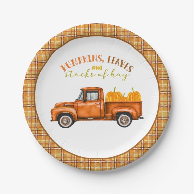 Fall Truck Birthday Plate (Front)