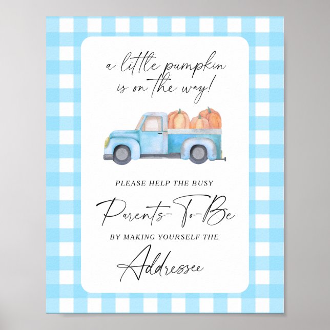 Fall truck - Help the Busy Parents-to-Be Addressee Poster (Front)