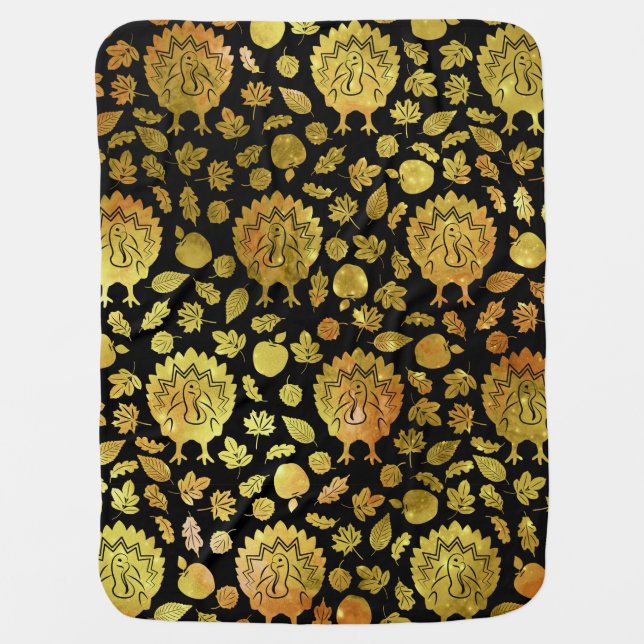 Fall Turkey  Baby Blanket (Front)