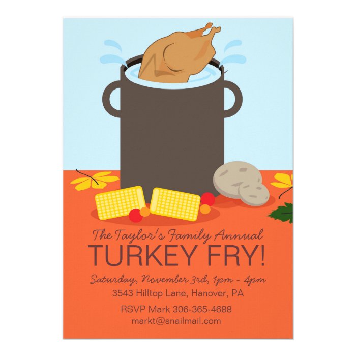 Fall Turkey Fry Party Invitation