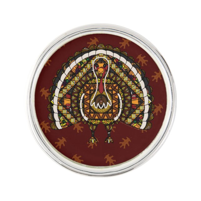 Fall Turkey Lapel Pin (Front)