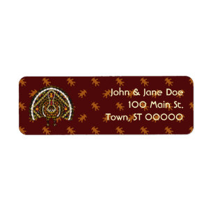 Fall Turkey Return Address Label