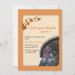 Fall Turkey Thanksgiving Invitation