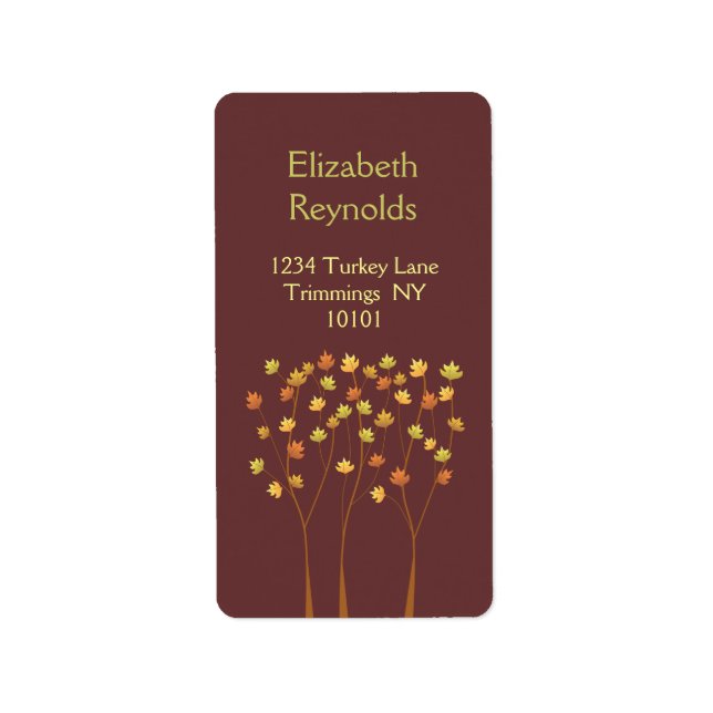 Fall Twig Tree Address Label (Front)