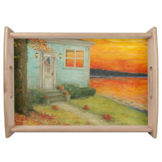 Fall Twilight Poetic Lakehouse Serving Tray