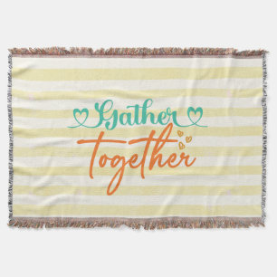 Fall Typography Design – “Gather Together” Autumn  Throw Blanket