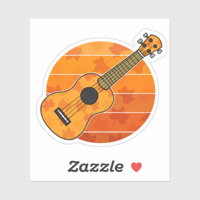 Fall Ukulele Uke Player Autumn Thanksgiving Sticker (Sheet)