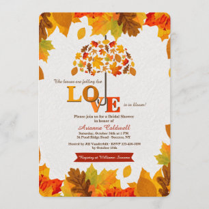Fall Umbrella Bridal Shower Invitation