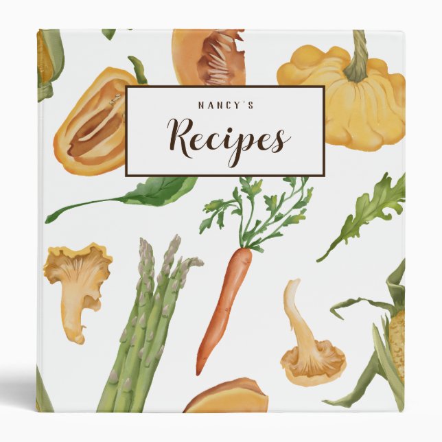 Fall Vegetables Recipe Binder (Front)