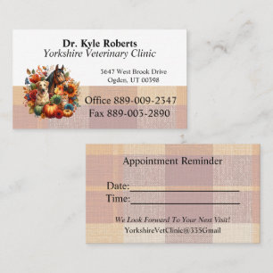 Fall Veterinary  Business Card