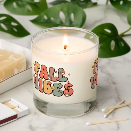 Fall Vibe Groovy Typography Mood Flowers Scented Candle