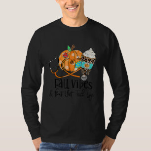 Fall Vibes And Vet Tech Life Pumpkin Leopard Thank T-Shirt