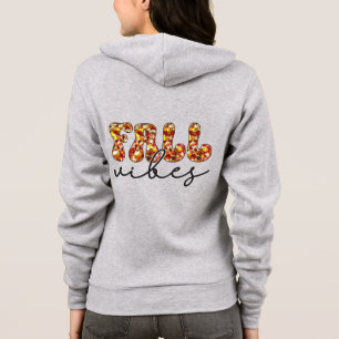 Fall Vibes Autumn Leaves Print Hoodie