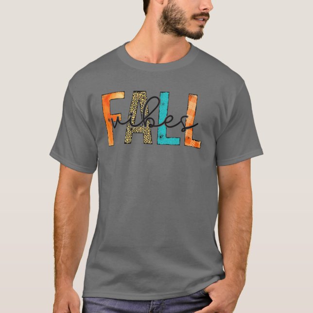 Fall Vibes Autumn Leopard Print Autumn Farm House T-Shirt (Front)