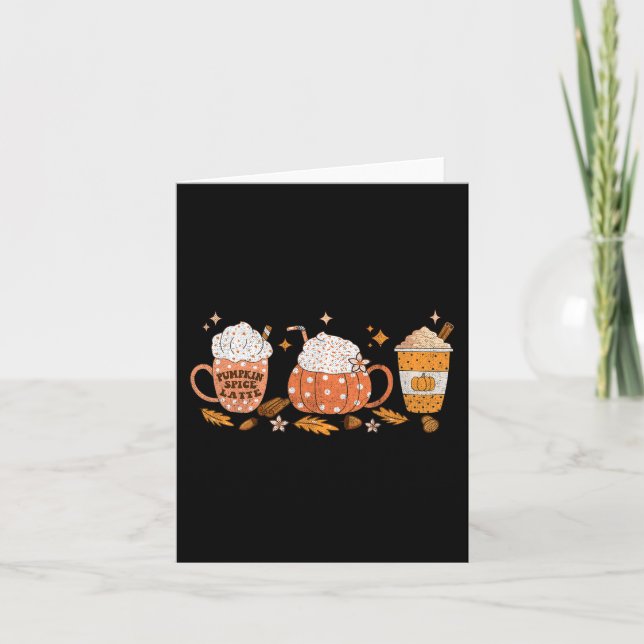 Fall Vibes Autumn Pumpkin Spice Coffee  Card (Front)