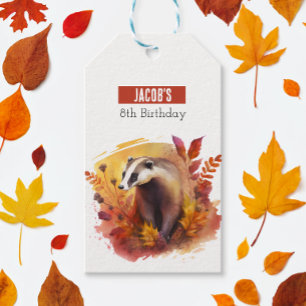 Fall vibes Badger -  Birthday Party - Gift Tags