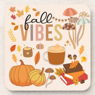Fall Vibes Beverage Coaster