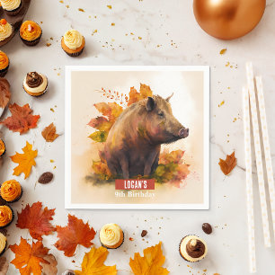 Fall vibes Boar - Birthday Party - Napkins