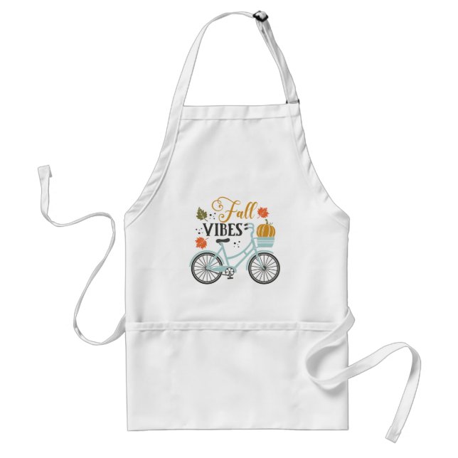 Fall Vibes By Bicycle Adult Apron (Front)