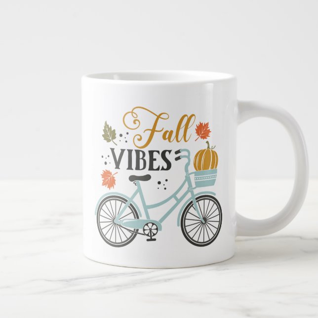 Fall Vibes By Bicycle Giant Coffee Mug (Right)