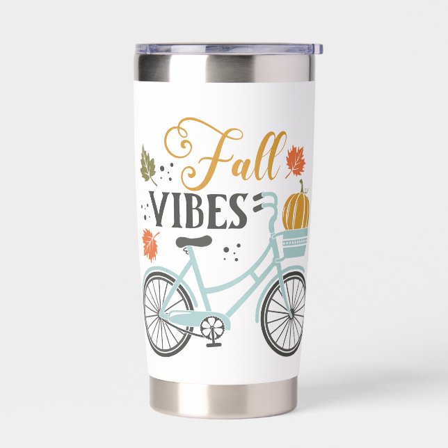 Fall Vibes By Bicycle Insulated Tumbler (Left)