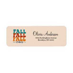 Fall Vibes Calligraphy Script Return Address Label