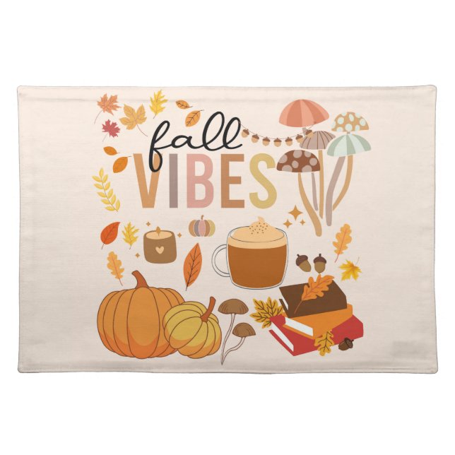 Fall Vibes Cloth Placemat (Front)