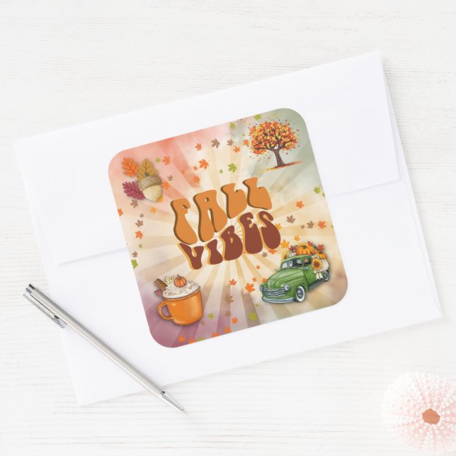 Fall Vibes Colorful Sticker (Envelope)