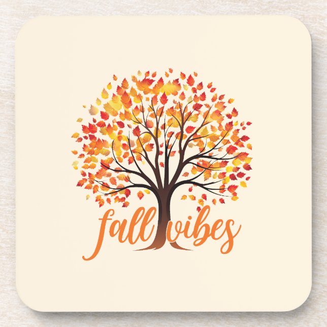 Fall Vibes – Cozy Fall Tree Beverage Coaster (Front)