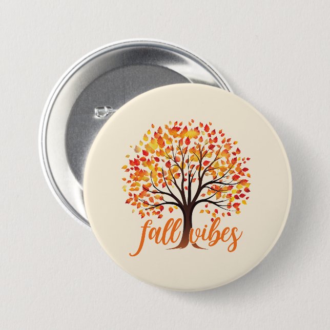 Fall Vibes – Cozy Fall Tree Button (Front & Back)