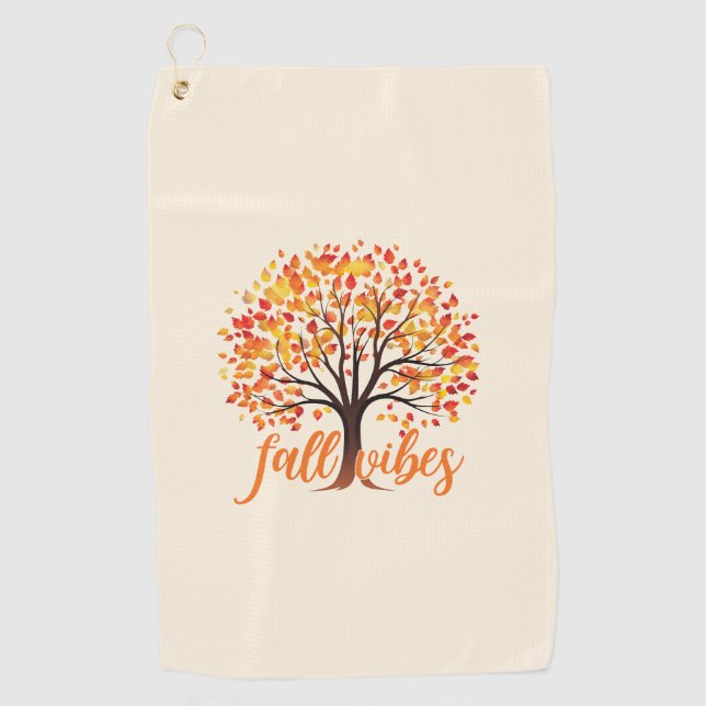 Fall Vibes – Cozy Fall Tree Golf Towel (Front)