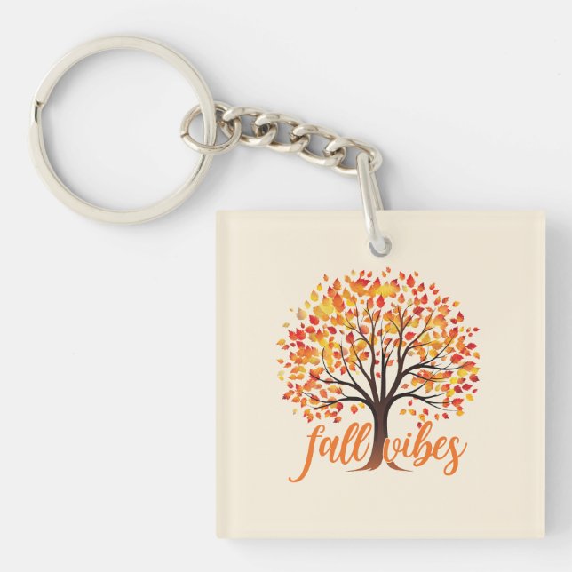 Fall Vibes – Cozy Fall Tree Keychain (Front)