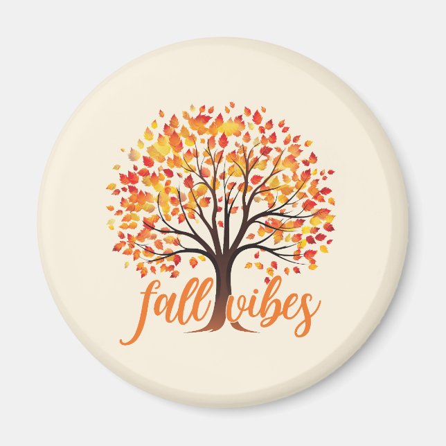 Fall Vibes – Cozy Fall Tree Magnet (Front)
