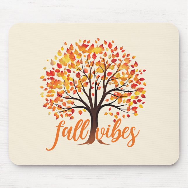 Fall Vibes – Cozy Fall Tree Mouse Pad (Front)