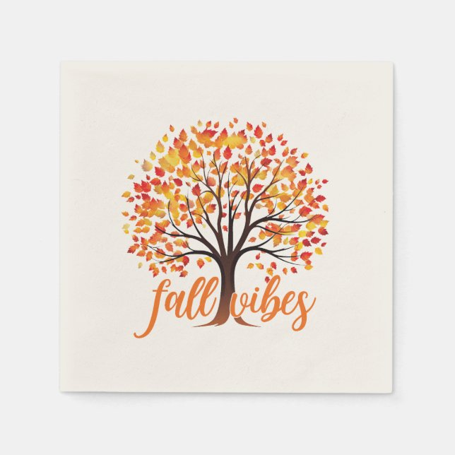 Fall Vibes – Cozy Fall Tree Napkins (Front)